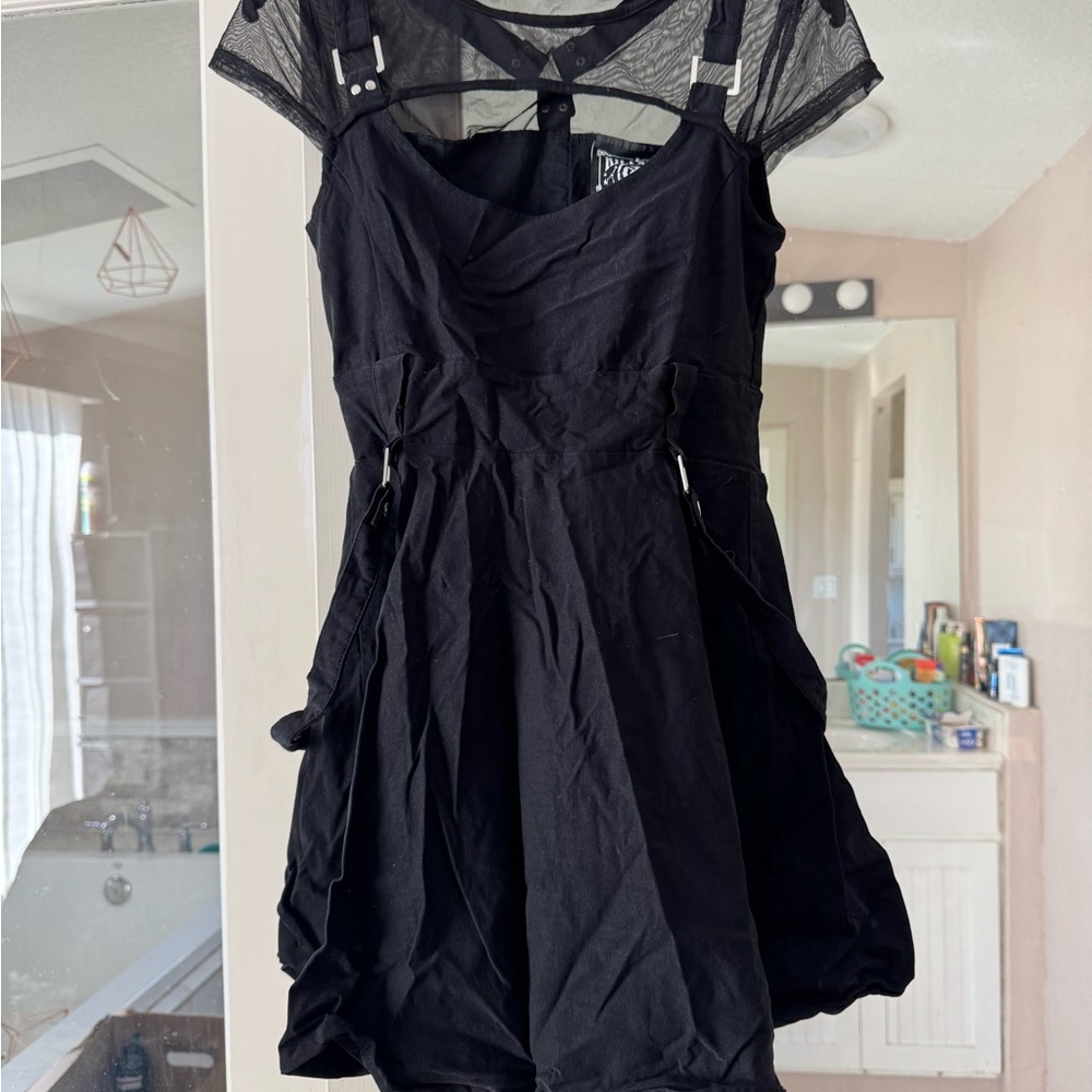 Killstar Mesh and Strappy Black Dress
